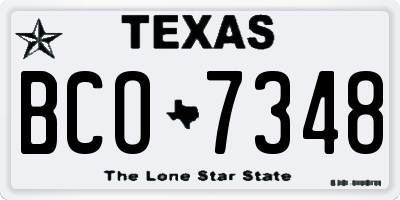 TX license plate BCO7348