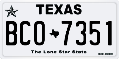 TX license plate BCO7351