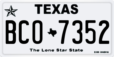 TX license plate BCO7352