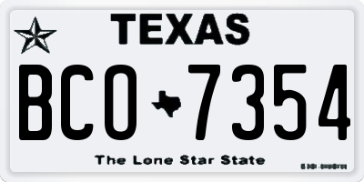 TX license plate BCO7354