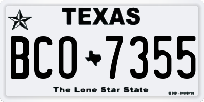 TX license plate BCO7355