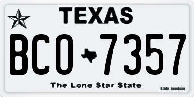 TX license plate BCO7357