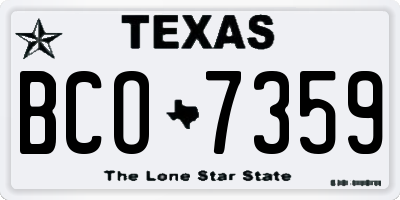 TX license plate BCO7359
