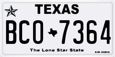 TX license plate BCO7364