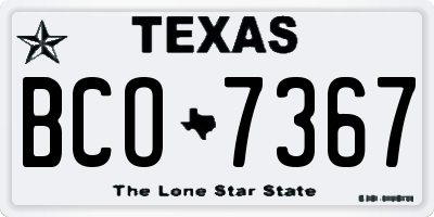 TX license plate BCO7367