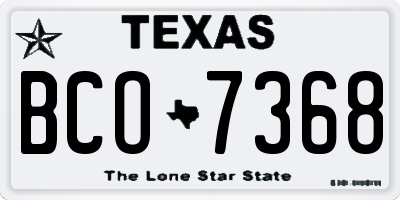 TX license plate BCO7368