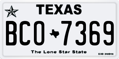 TX license plate BCO7369