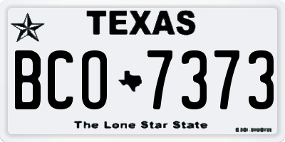 TX license plate BCO7373