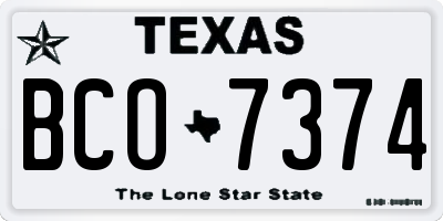 TX license plate BCO7374