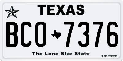 TX license plate BCO7376