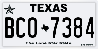 TX license plate BCO7384