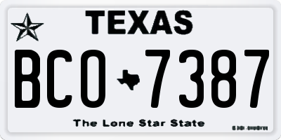 TX license plate BCO7387