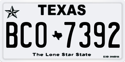 TX license plate BCO7392