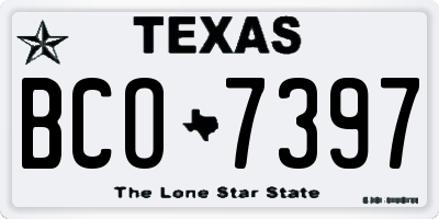 TX license plate BCO7397