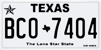 TX license plate BCO7404