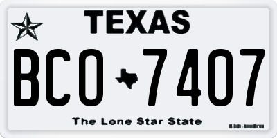 TX license plate BCO7407
