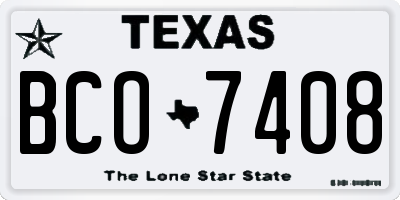 TX license plate BCO7408