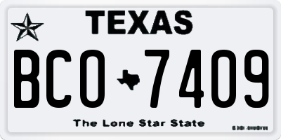 TX license plate BCO7409