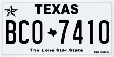 TX license plate BCO7410