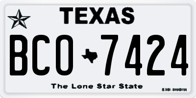 TX license plate BCO7424