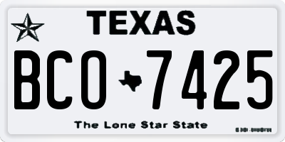 TX license plate BCO7425