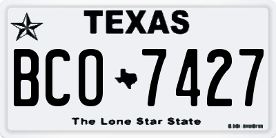TX license plate BCO7427
