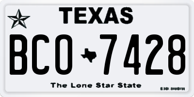 TX license plate BCO7428