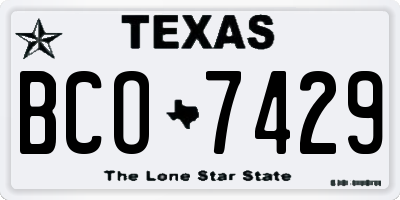 TX license plate BCO7429
