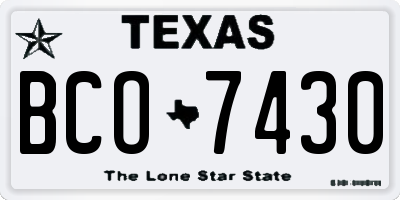 TX license plate BCO7430