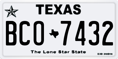 TX license plate BCO7432