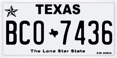 TX license plate BCO7436