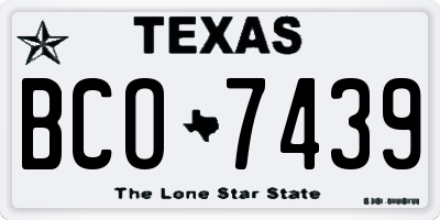TX license plate BCO7439