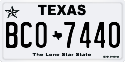 TX license plate BCO7440