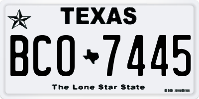 TX license plate BCO7445