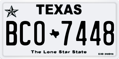 TX license plate BCO7448