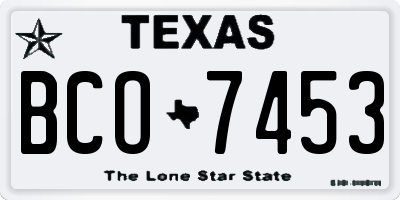 TX license plate BCO7453