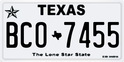TX license plate BCO7455