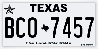 TX license plate BCO7457