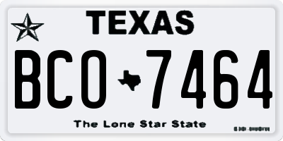 TX license plate BCO7464