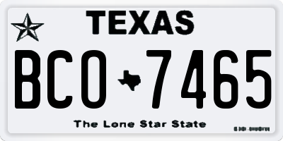 TX license plate BCO7465