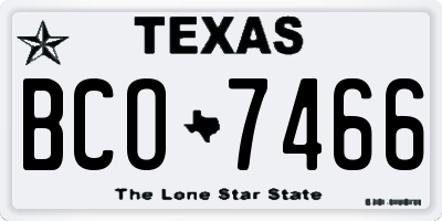 TX license plate BCO7466