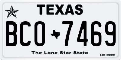 TX license plate BCO7469