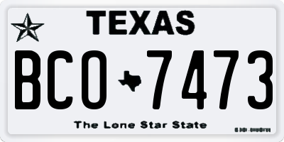 TX license plate BCO7473