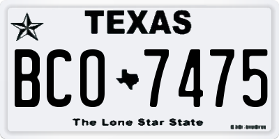 TX license plate BCO7475