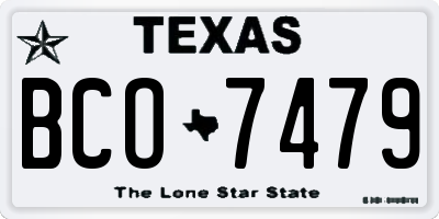 TX license plate BCO7479
