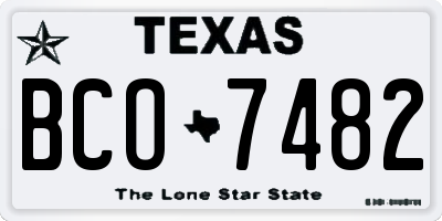 TX license plate BCO7482