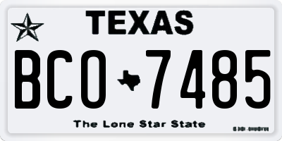 TX license plate BCO7485