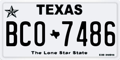 TX license plate BCO7486