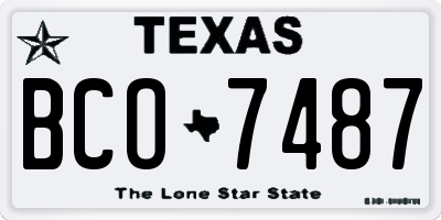 TX license plate BCO7487