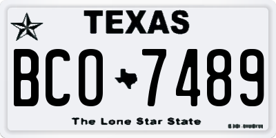 TX license plate BCO7489